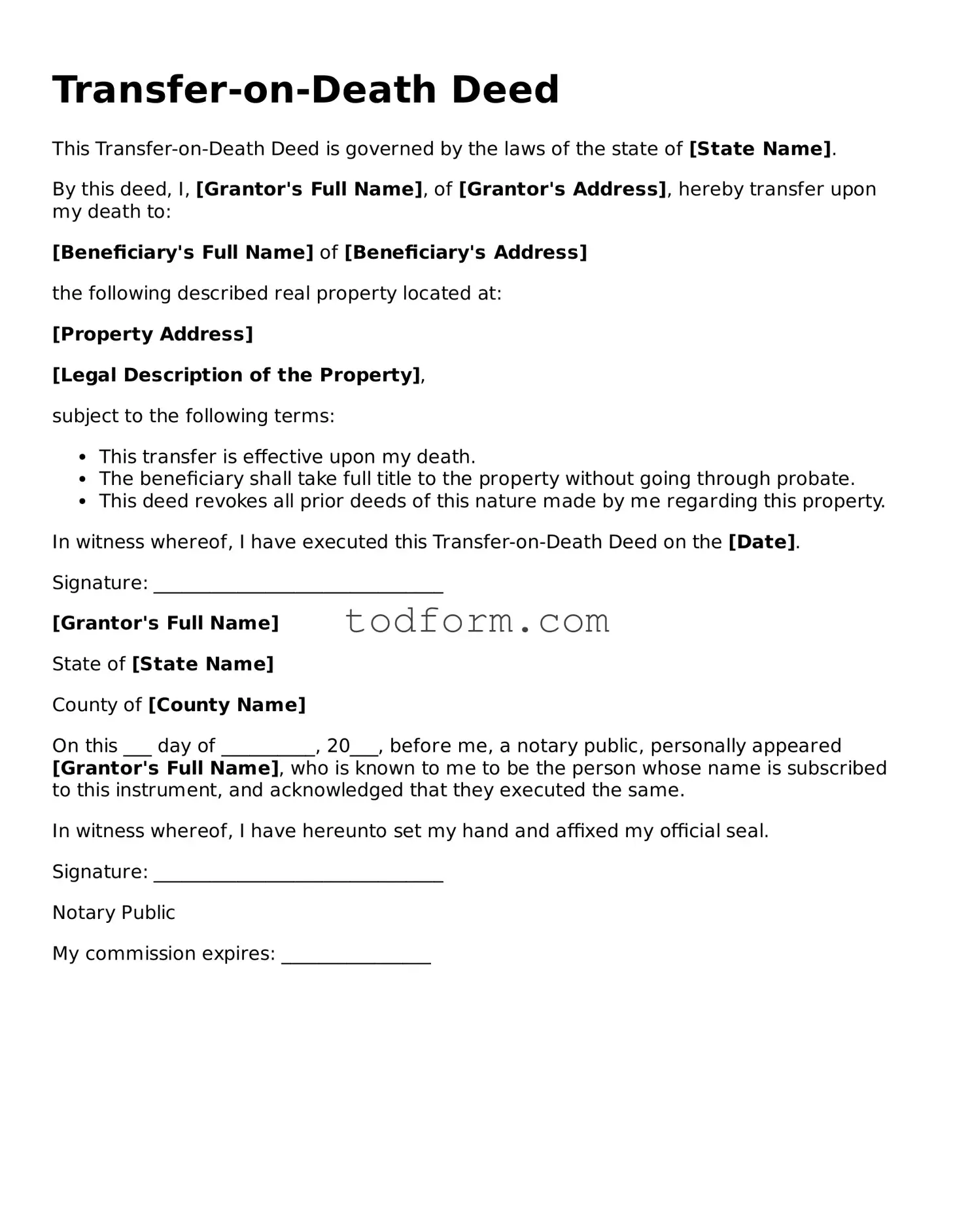 Attorney-Verified Transfer-on-Death Deed Form